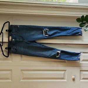 Free People Distressed Strechy Skinny Jeans